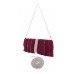 Evening Bag - Pleated Glittery w/ Trimmed Ruffles - Fuchsia - BG-92233FU